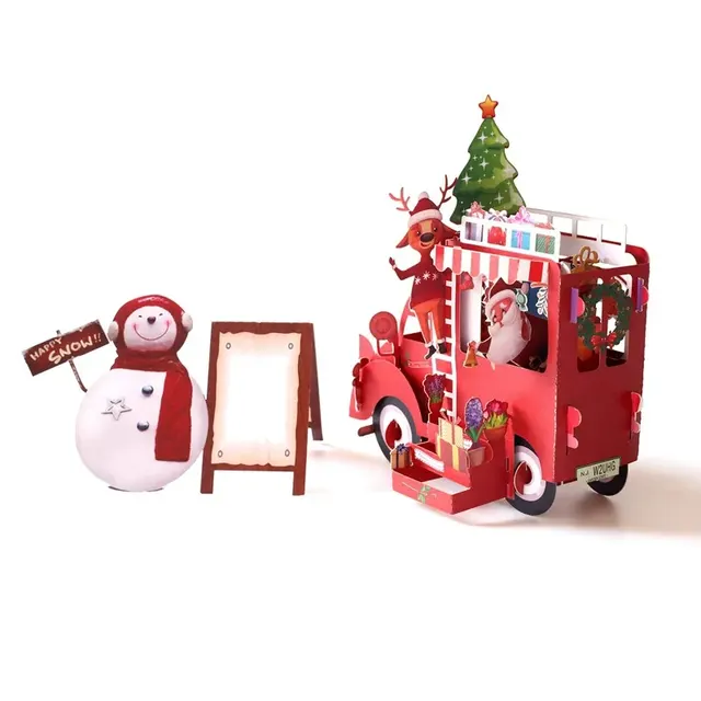 3D Pop Up Card Christmas Red Van Christmas Red Van - Shop at LoveMi