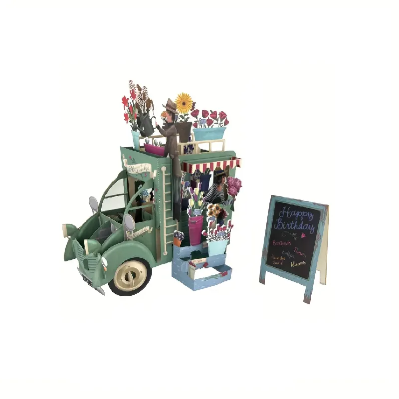 3D Pop-Up Card - Green Van - Green Van