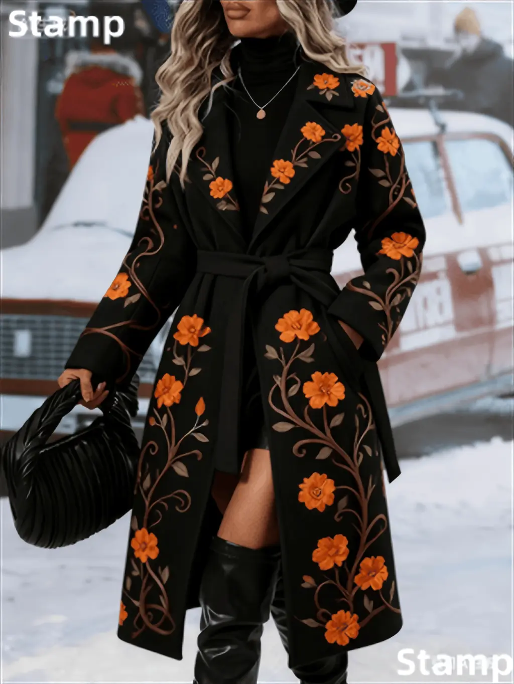 Fashionable Casual Long Coat - Black8