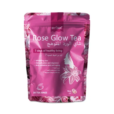Custom Rose Glow Tea Bag Herbal Supplement Factory Manufacturer With Rose Glow Herbal Ingredients Chrysanthemum Antioxidant Detox Support Skin Radi... - Shop at LoveMi