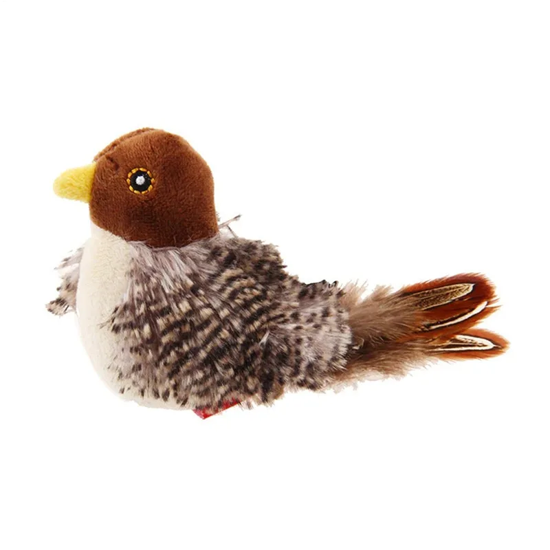 Interactive Cat Toys Electric Squeaky Simulation Bird Plush Cats Pets Teasing Toys With Feather Catnip Kitten Chirping Bird Toys The Bird - Shop at LoveMi