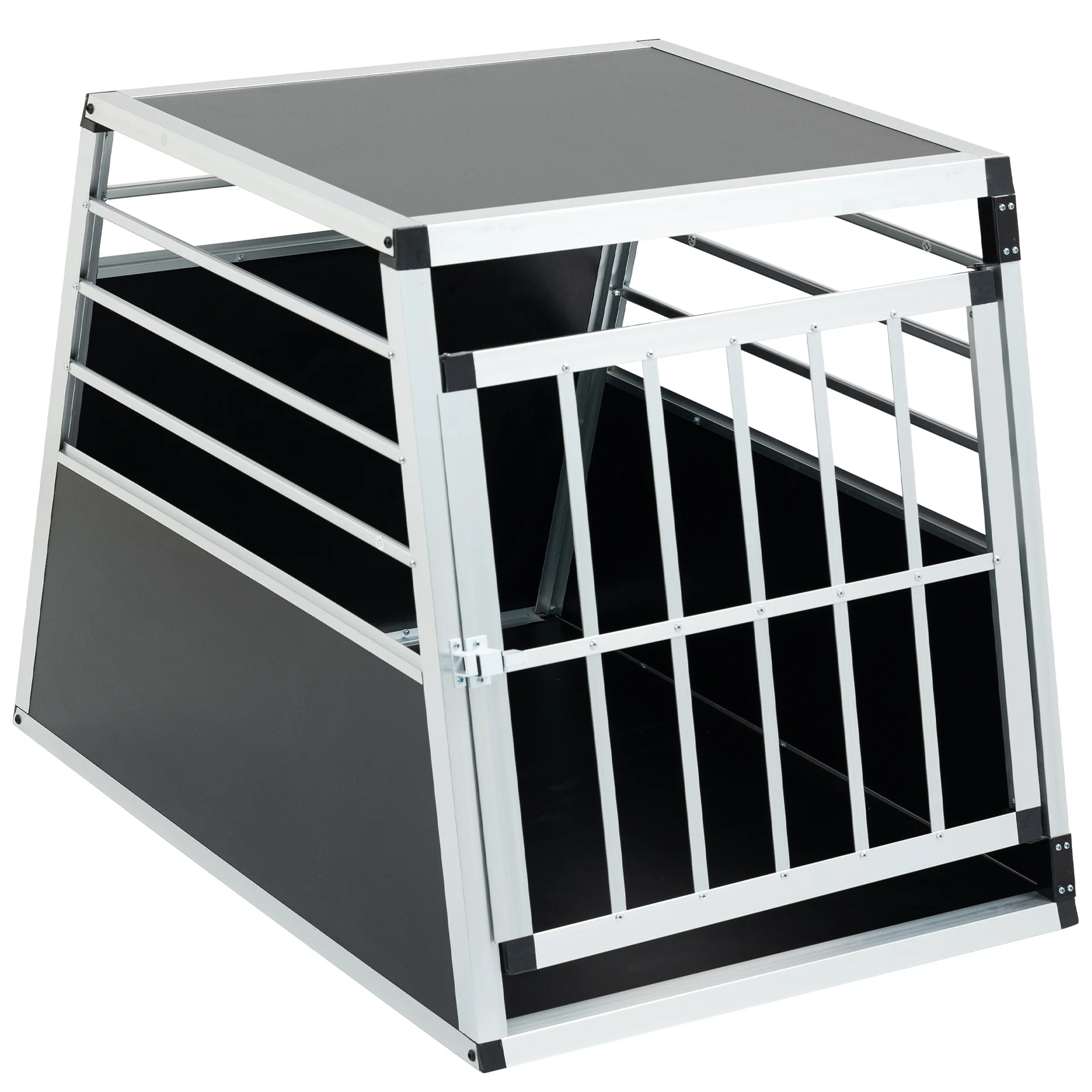Aluminum Transport Case, Aluminum Car Carrier, Travel Carrier, Suitable For Cats And Dogs, Black And Silver - Single Door - View 1