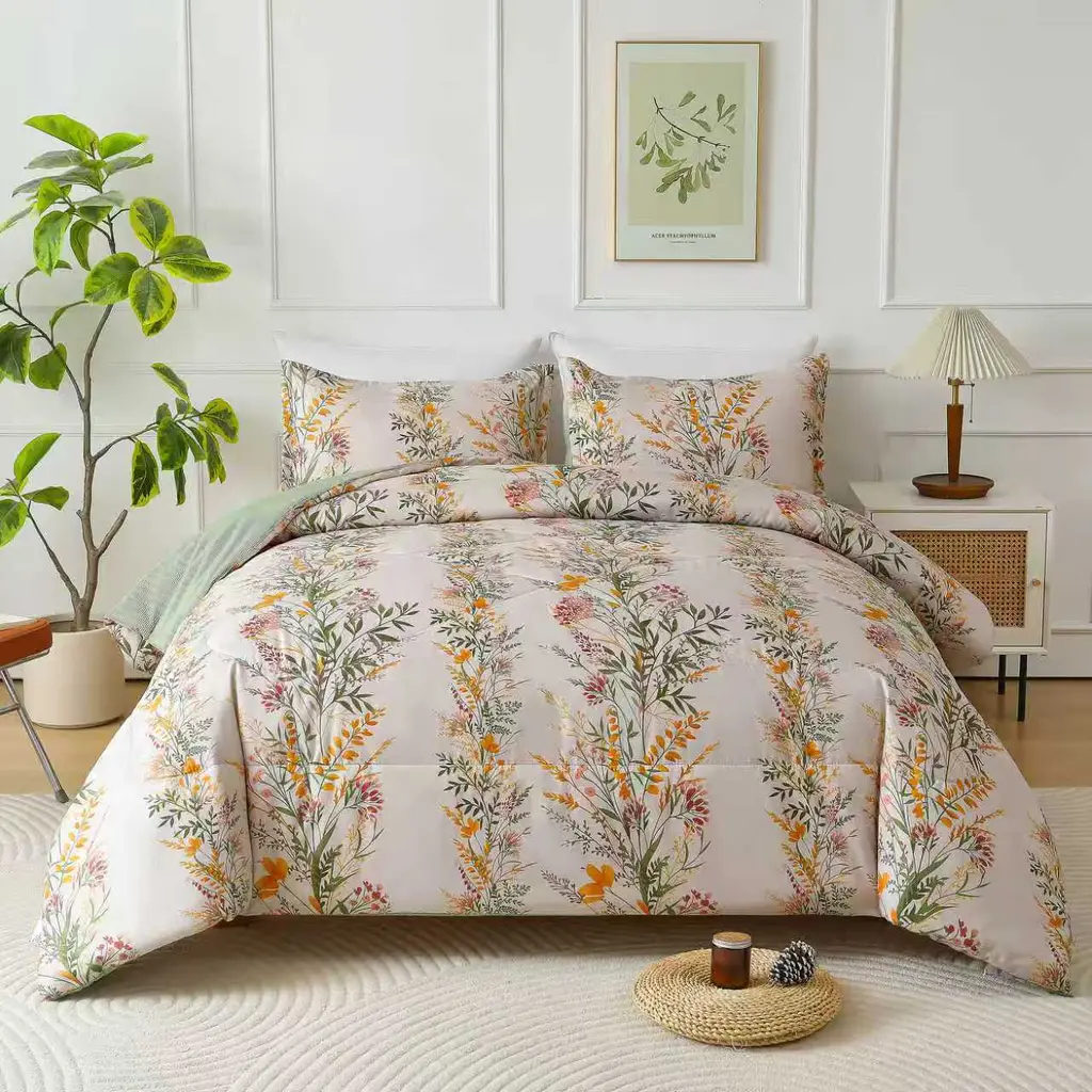 Flowers LuoXian Comforter Set - Queen