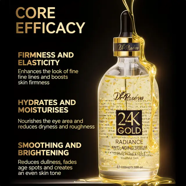 DR.ROSEVA Luxury 24K All Natural Face Gold Skin Serum Korea Pure Goldzan Pearl Bulk Gold Face Serum Set 24 K Gold Serum 100Ml - Shop at LoveMi