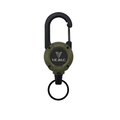 VIEJAKLG 3 in 1 Retractable Pull Reel Carabiner Keychain With Strong Steel Wire Rope Buckle Compact 64cm Outdoor Sport Tool For Camping Hiking Mult... Tkus01 0020 03 Green - Shop at LoveMi