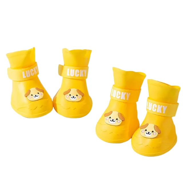 Waterproof Anti Slip Rubber Rainshoe For Pets,Outdoor Shoe,Ankle Boots,Pet Accessories,Small Medium And Large Dogs And Cats Yellow - Shop at LoveMi