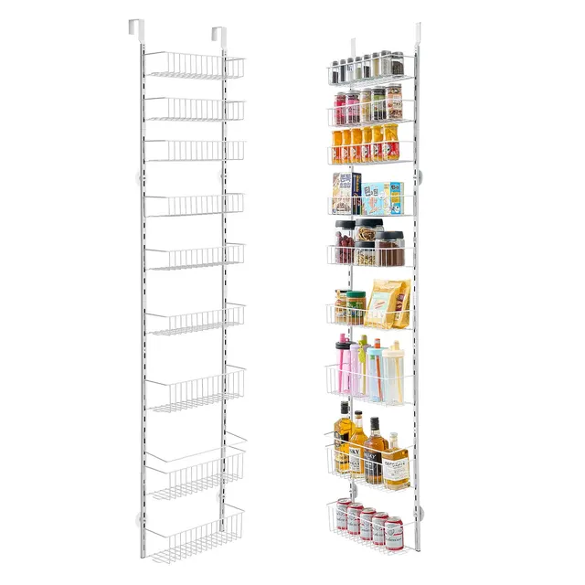 Over The Door Pantry Organizer, 9 Tier Pantry Organization And Storage, Heavy Duty Steel Hanging Spice Rack, Adjustable Wall Seasoning Shelves, For... Mgccj9Cbs000Xn3Nwv0 - Shop at LoveMi