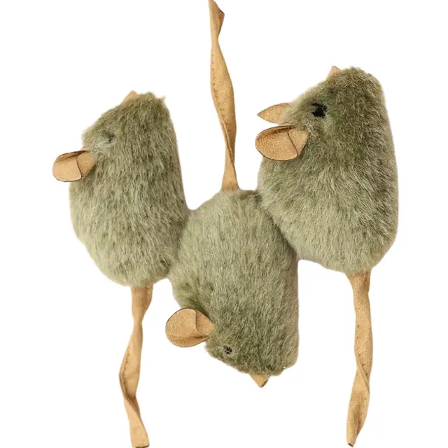 Funny Plush Mice Cat Toy Simulation Mouse Kitten Toy Bite resistant Automatic Chirping Interactive Cat Chew Toy 3Pc - Shop at LoveMi