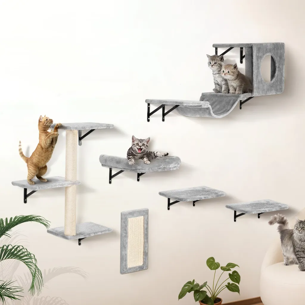 Wall Mounted Cat Shelves, Cat Wall Shelves And Perches With Jumping Boards, Hammock, Sofa, Cat Tree & Cat Grip, Cat Furniture And Shelves Up To 40 ...