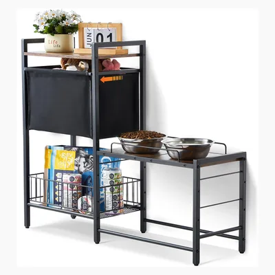 Pet Feeding Station With Storage, Elevated Dog Bowls, Raised Dog Bowl Stand, Dog Food Storage And Feeder Station With Storage Shelves, Pet Toy Stor... Jscchswj3622Fizltv0 - Shop at LoveMi