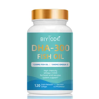 DHA-300 Omega-3 Fish Oil Softgel Capsules Supplement - Customized