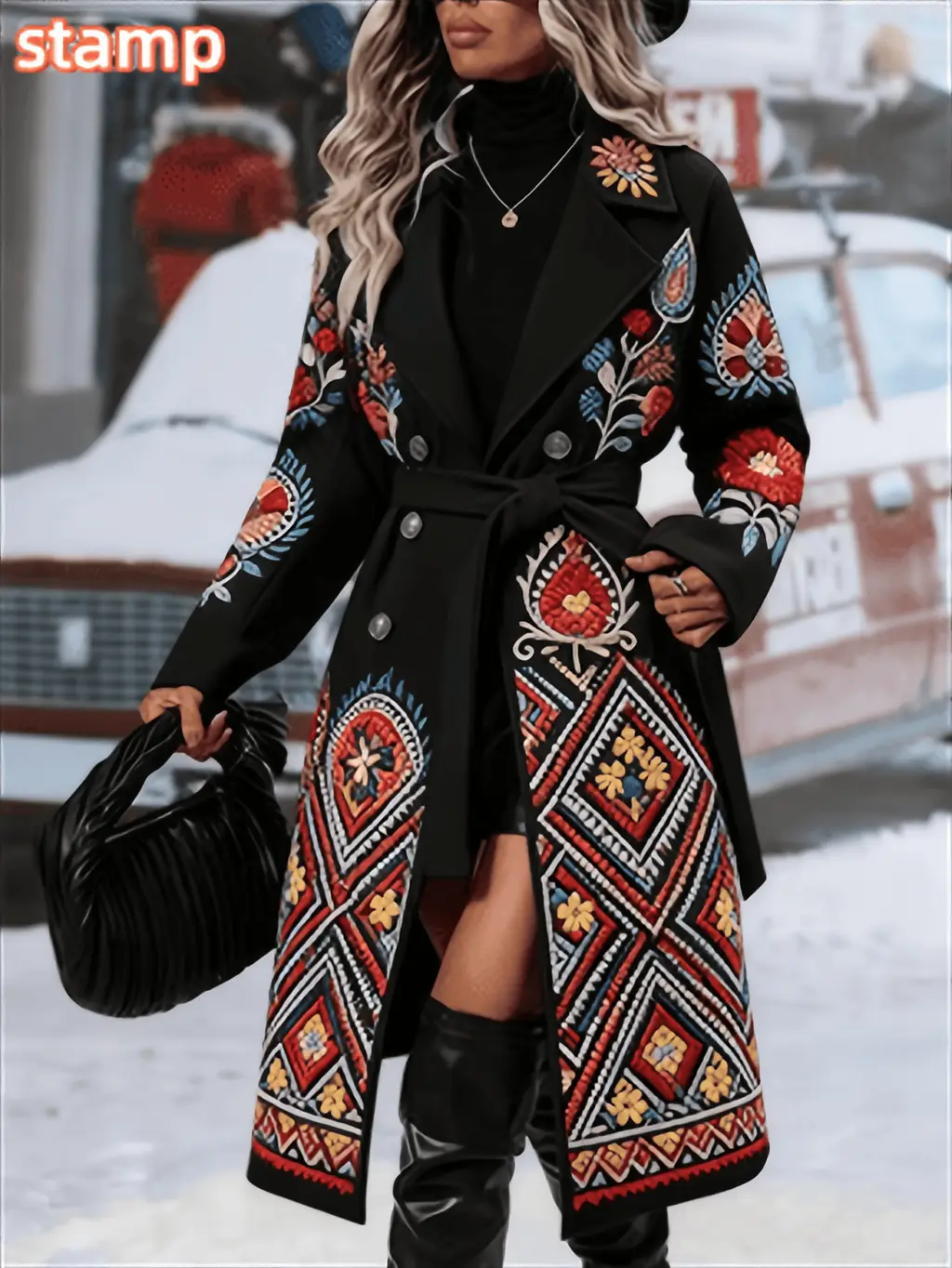 Fashionable Casual Long Coat - Black2