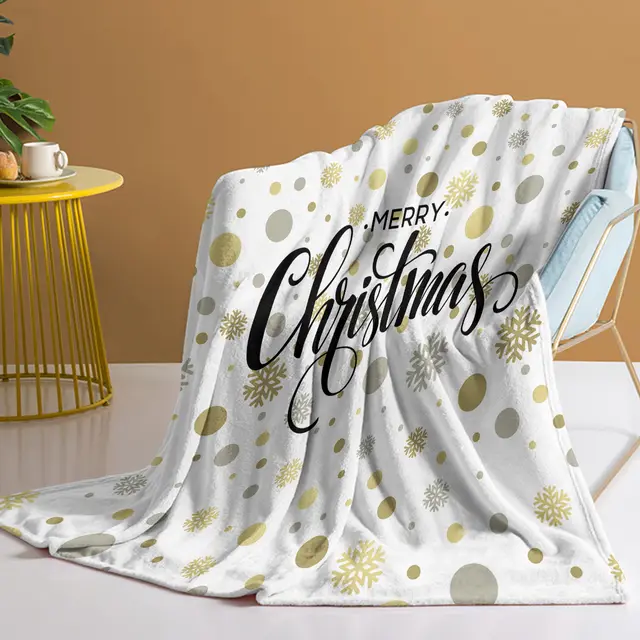 Of Flannel Christmas Limited Edition Soft Fluffy Multifunctional Outdoor Beach Camping Living Room Sofa Office Nap Printed Blanket White - Shop at LoveMi