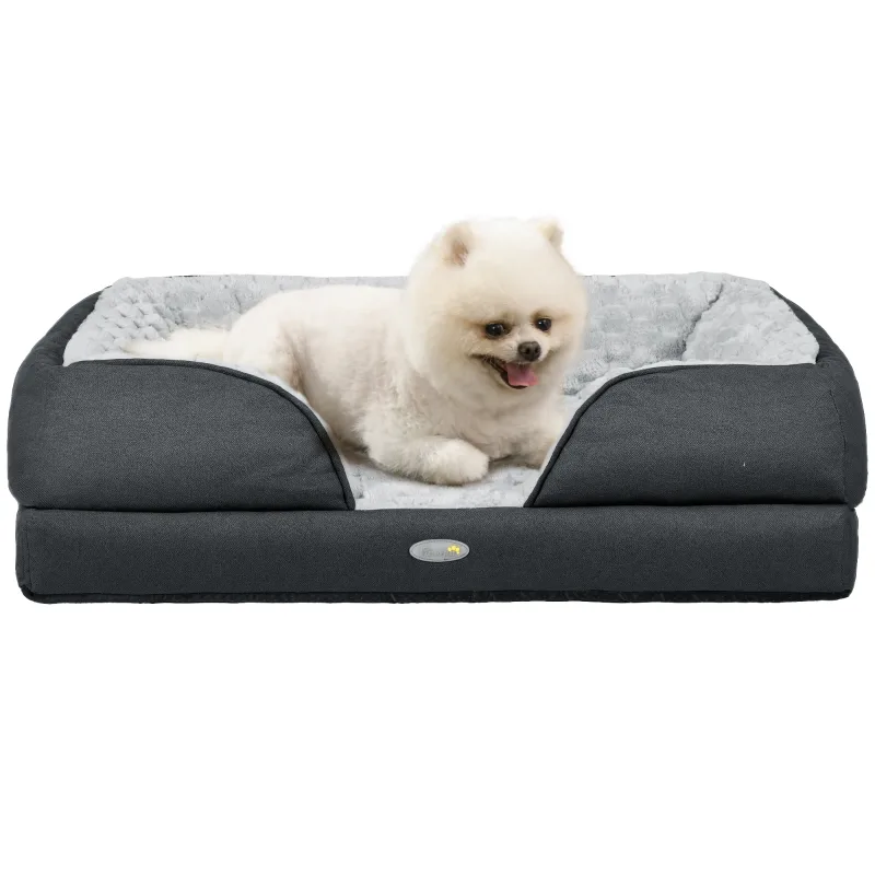 PawHut Calming Dog Bed Pet Mattress W Removable Cover, Anti Slip Bottom, For Small Dogs, 70L X 50W X 18Hcm Charcoal Grey Charcoal Grey - Shop at LoveMi