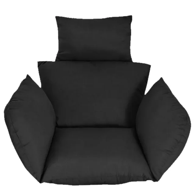 Egg Chair Cushion Hanging Basket Seat Cushion Thicken Soft Egg Swing Chair Pad Hanging Egg Chair Cushion With Headrest Black - Shop at LoveMi