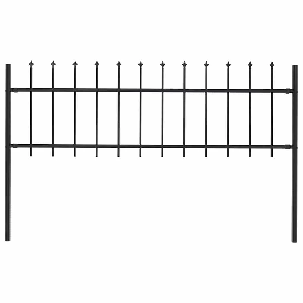 garden fence with spearheads 1.8 m garden fence - Black