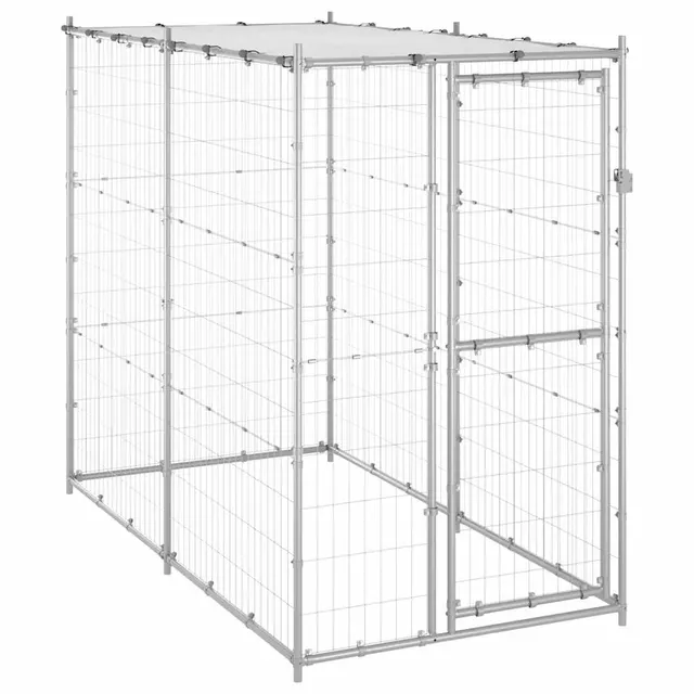 Outdoor Dog Kennel with Roof 110x Outdoor Dog Kennel with Silver - Shop at LoveMi