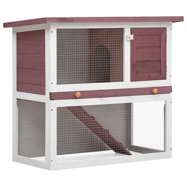 Rabbit hutch, small animal house, rabbit hutch with 1 door, rabbit hutch 1 Brown - Shop at LoveMi