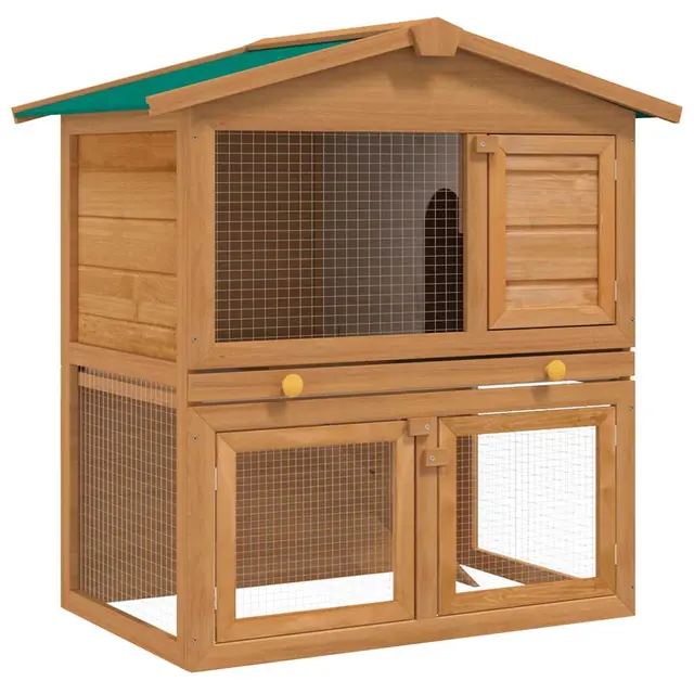 Rabbit hutch, small animal house, rabbit hutch with 3 doors, rabbit hutch 3 Brass - Shop at LoveMi