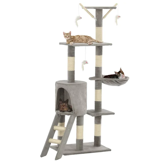 Cat Scratching Post with Sisal Posts 138 cm Cat Scratching Post Gray - Shop at LoveMi