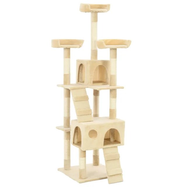 Cat Tree with Sisal Scratching Posts 170 cm Cat Tree Beige - Shop at LoveMi