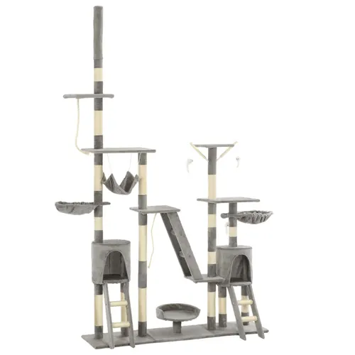 Cat Tree with Sisal Scratching Posts 230 250 cm Gray - Shop at LoveMi