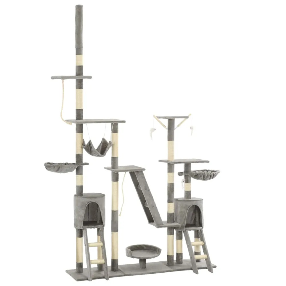 Cat Tree with Sisal Scratching Posts 230 250 cm Gray - Shop at LoveMi