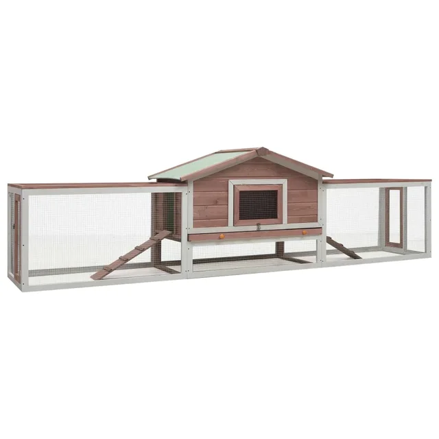 Rabbit Hutch 310x Pine & Fir Wood Rabbit Hutch Mocha - Shop at LoveMi