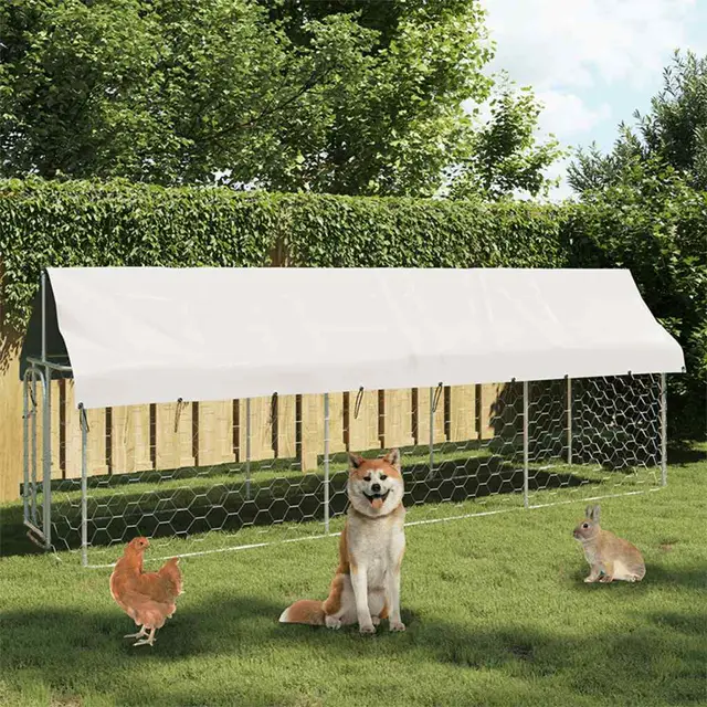 Outdoor Dog Kennel with Roof Outdoor Dog Kennel with 400 X 100 X 150 Cm - Shop at LoveMi