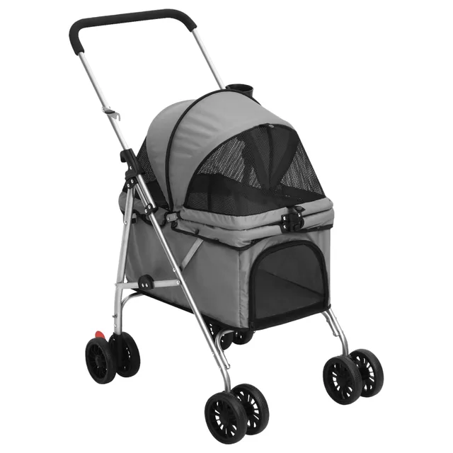 Foldable Dog Stroller 76x Oxford Fabric Gray - Shop at LoveMi