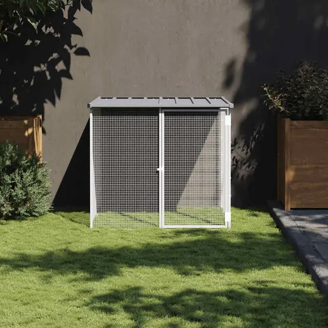 Chicken Cage with Roof 103x Galvanized Light Grey - Shop at LoveMi