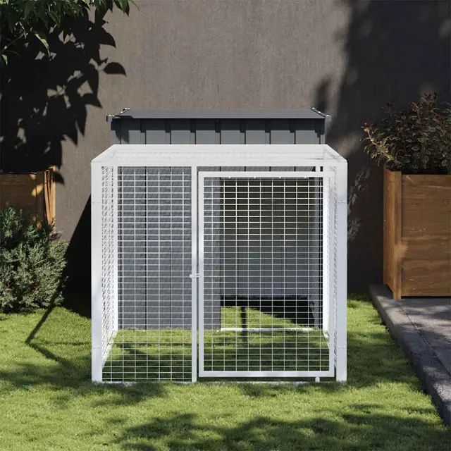 Chicken Cage with Run Anthracite 110x Galvanized Anthracite - Shop at LoveMi