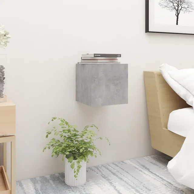 bedside table 30.wood material bedside tables Concrete Grey - Shop at LoveMi