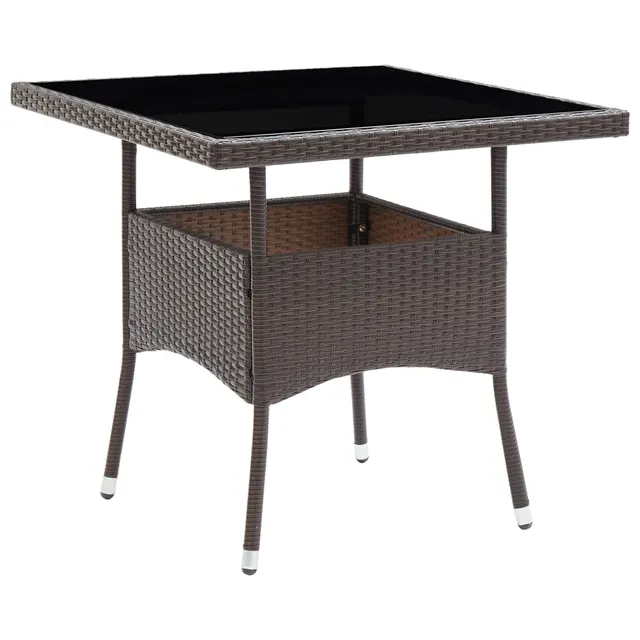 Garden Dining Table Poly Rattan and Garden Dining Table Poly Brown - Shop at LoveMi