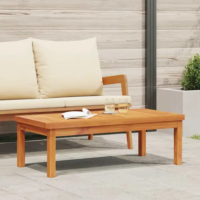 Coffee Table Solid Acacia Wood 3 Piece Garden Lounge Set Cream - Shop at LoveMi