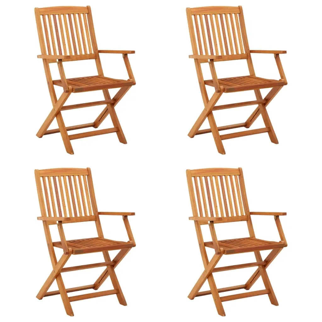 Folding Garden Chairs, , Solid Eucalyptus Wood - With Armrests