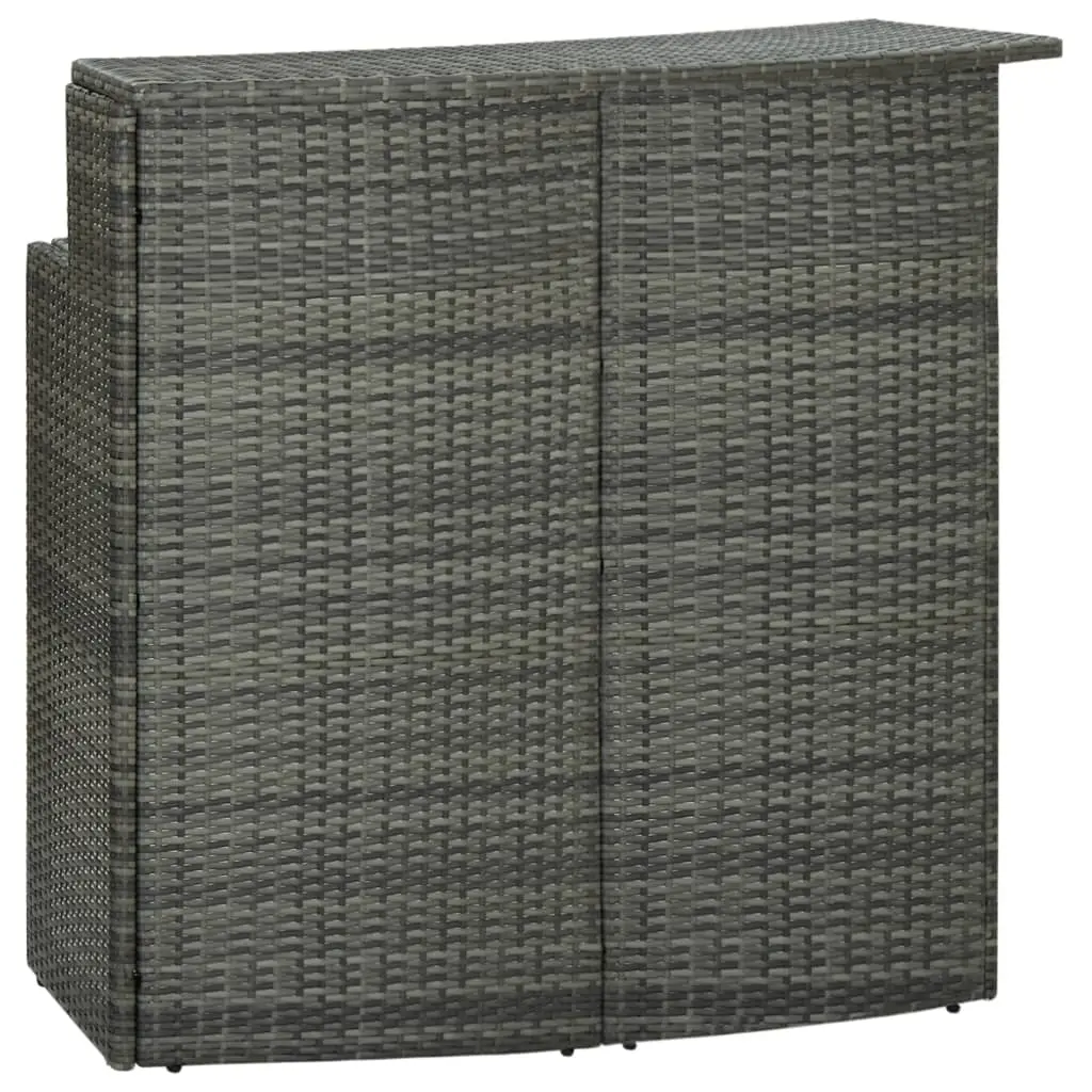 Garden Bar Table 120x Poly Rattan - Gray