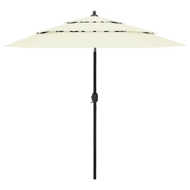 Parasol with Pole, 3 Layer, Sand Color, 2.5 m Sand Color - Shop at LoveMi