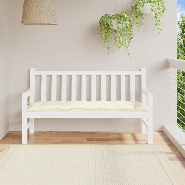 Garden Bench Cushion Anthracite 150x Oxford Fabric Garden Bench Cushion 150x Creamy White - Shop at LoveMi