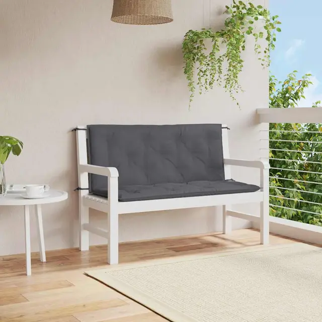 Garden Bench Cushion Anthracite 120x(50+50)x7 cm Oxford Fabric Garden Bench Cushions Anthracite - Shop at LoveMi