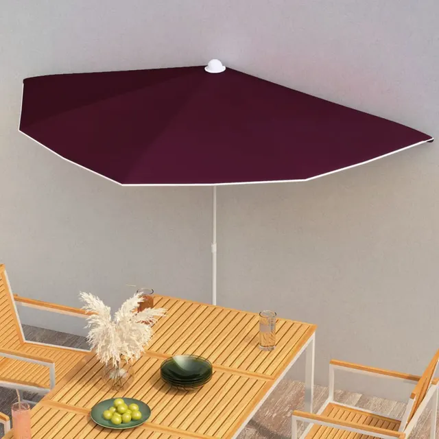 Half Parasol with Pole, Sand Color; Half Parasol with Bordeaux Red - Shop at LoveMi