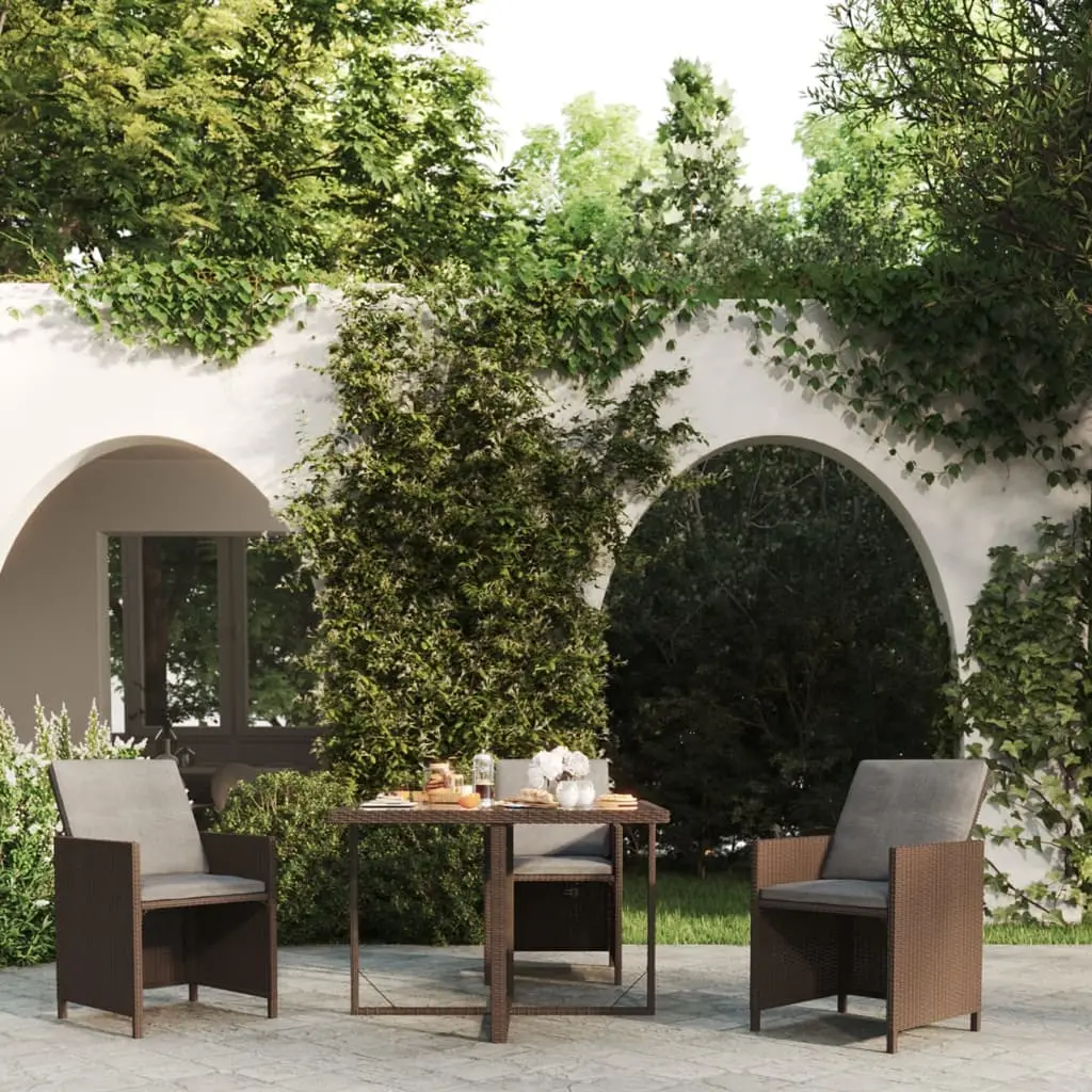 garden table 109x poly rattan and garden table - Brown