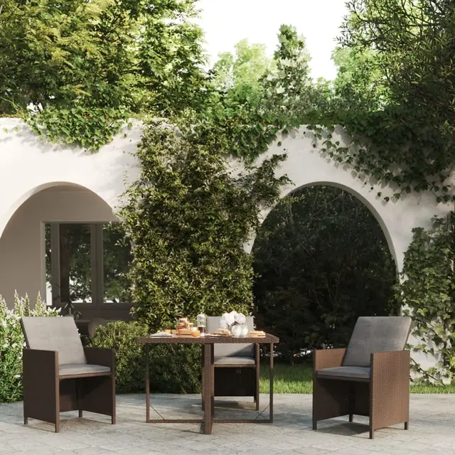 garden table 109x poly rattan and garden table Brown - Shop at LoveMi