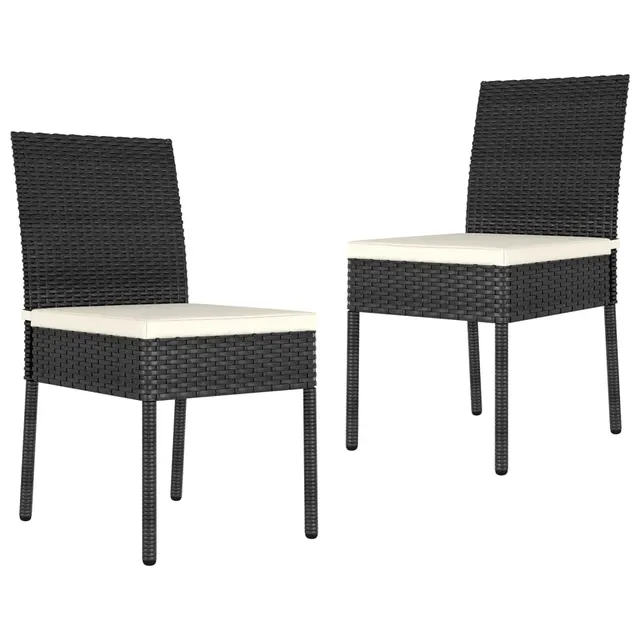 Garden Dining Chairs, , Poly Rattan Black - Shop at LoveMi