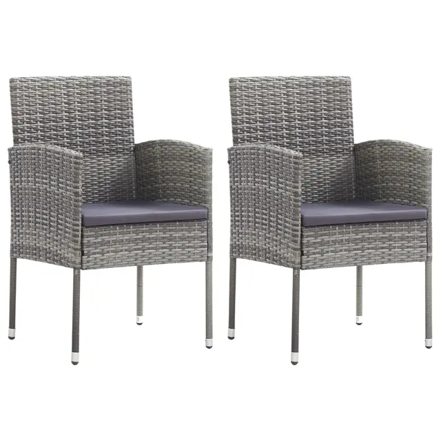 garden chairs with cushions in cream white Dark Grey - Shop at LoveMi