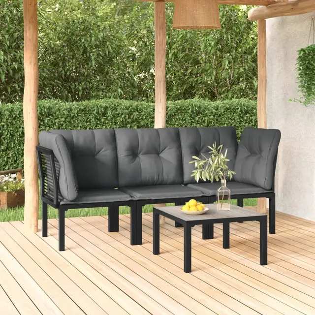 4 piece garden lounge set and poly rattan 2X Corner Section + Middle Section + Tab - Shop at LoveMi