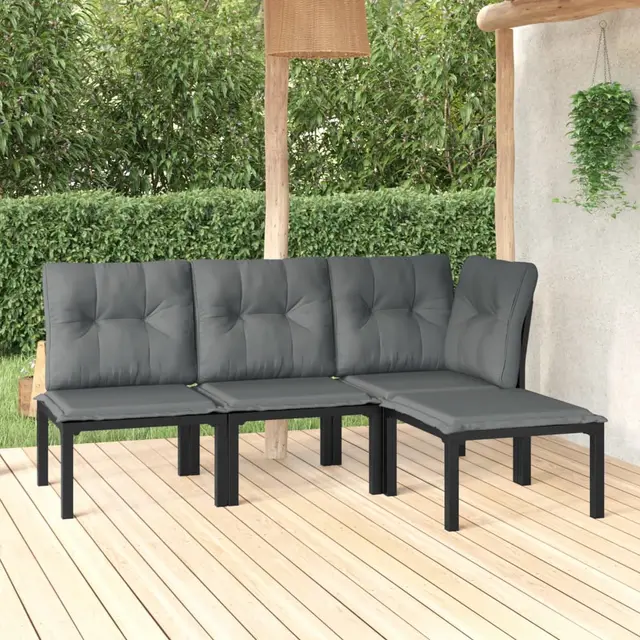 3 piece garden lounge set and poly rattan 4 piece Corner Section + 2X Middle Section + Foo - Shop at LoveMi