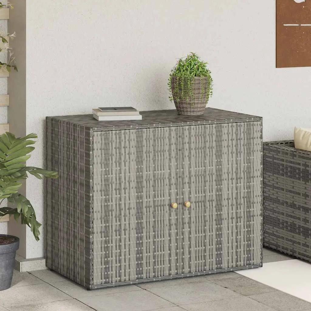 garden cabinet 55, poly rattan - Gray