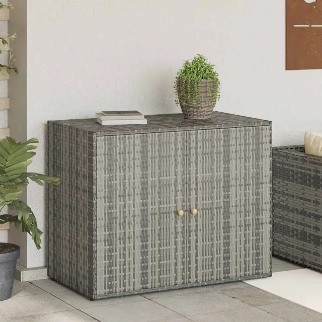 garden cabinet 55, poly rattan Gray - Shop at LoveMi