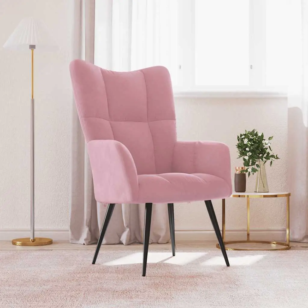 Relaxation Chair Velvet Relaxation Chair Velvet Relaxation Chair - Pink